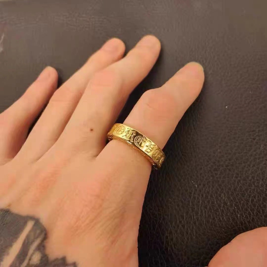 Chrome Hearts 22k gold-plated eternal heart forever true love ring
