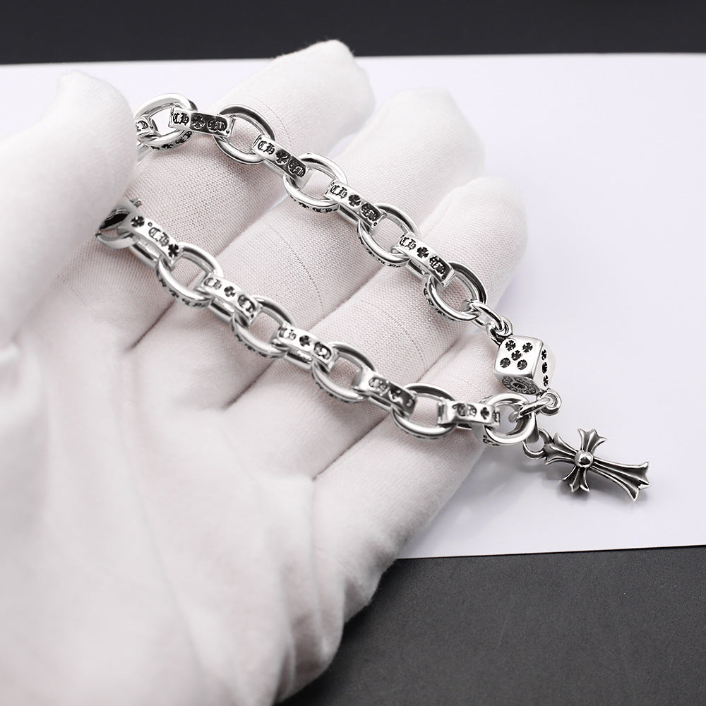 Chrome Hearts cross Dice letter bracelet
